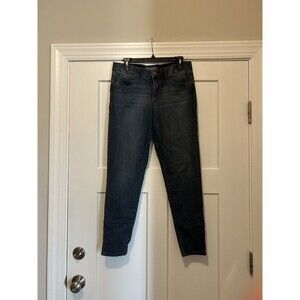 Democracy Ab Technology Skinny Jeans Womens Size 10 Mid Rise Dark Light Distress